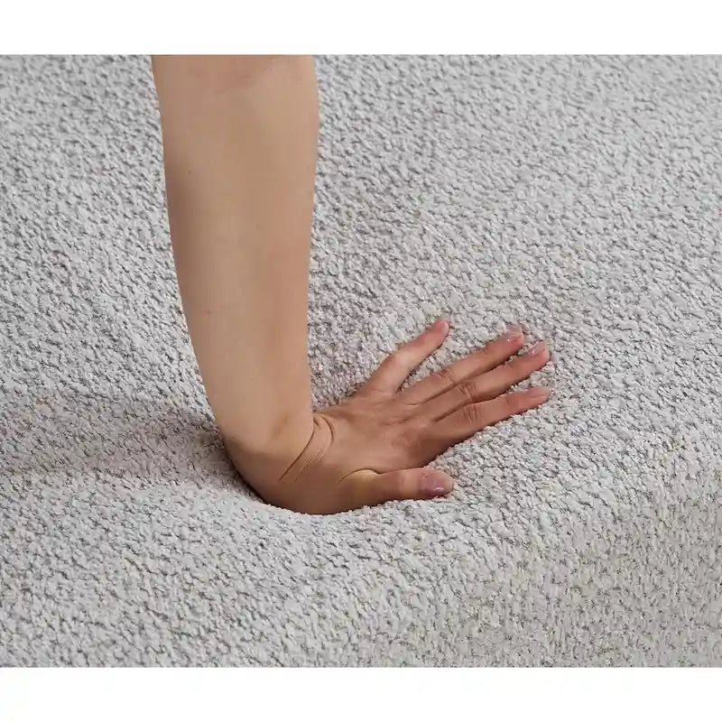 Canapé modulaire sectionnel d'angle en forme de L en bouclette surdimensionné 111, 3 pièces combinables librement
