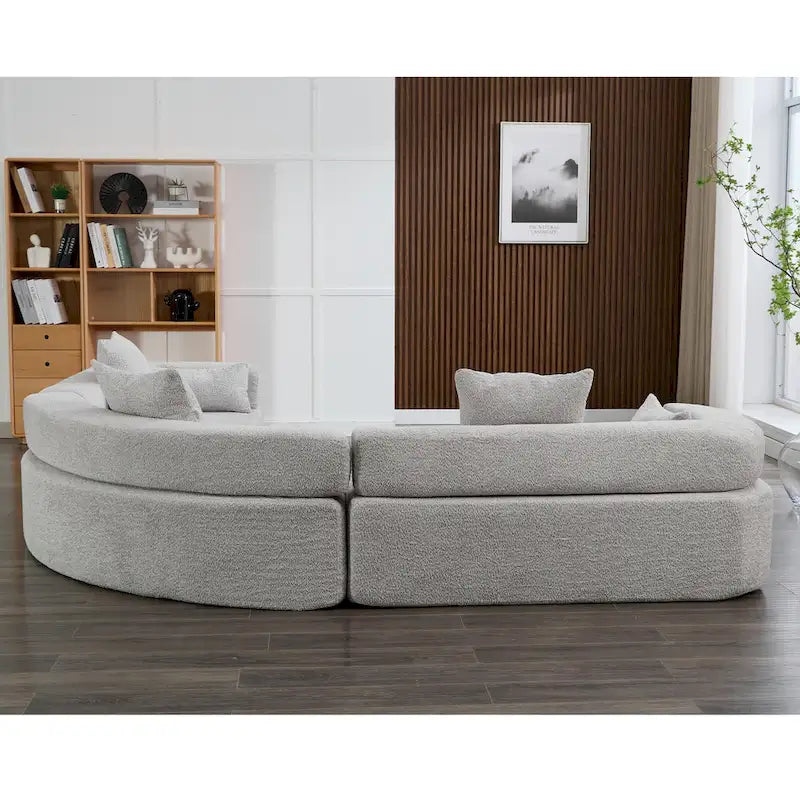 Canapé modulaire sectionnel d'angle en forme de L en bouclette surdimensionné 111, 3 pièces combinables librement