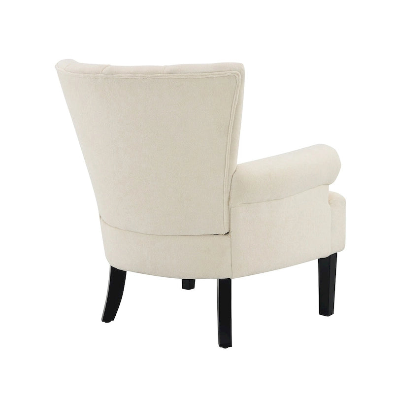 Fauteuil moderne beige 29 avec dossier capitonné