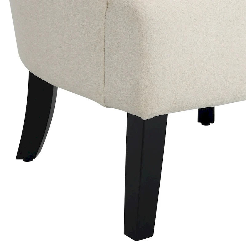 Fauteuil moderne beige 29 avec dossier capitonné