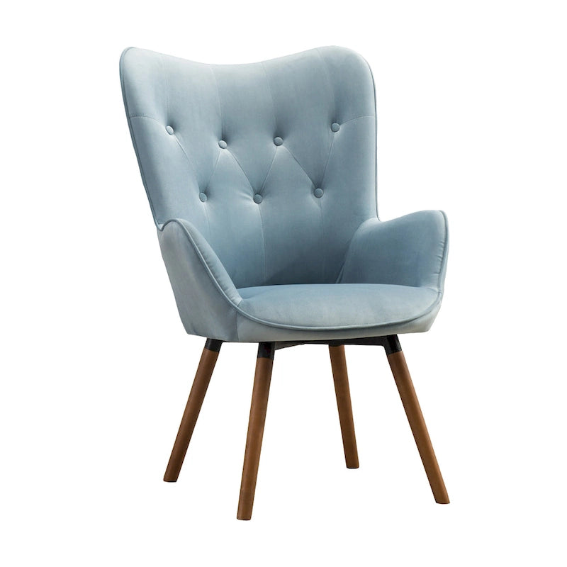 Fauteuil d'appoint capitonné en polyester bleu 30