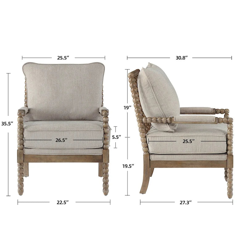Table d'appoint traditionnelle en bois de 23,6 po avec pieds fuseau et port USB