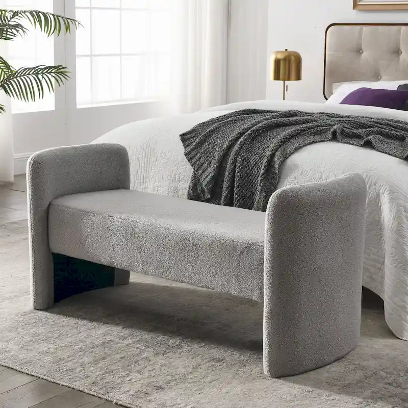 Banc rembourré en polyester à structure en H avec design moderne et polyvalent