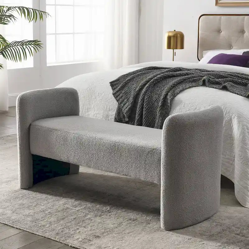 Banc rembourré en polyester à structure en H avec design moderne et polyvalent