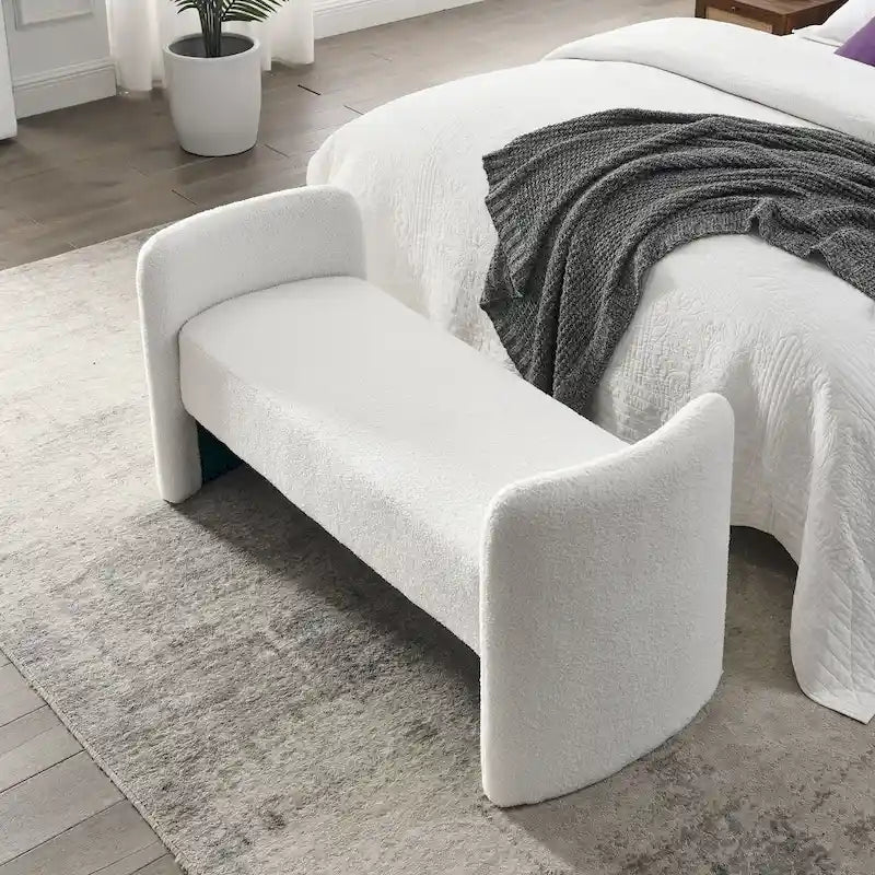 Banc rembourré en polyester à structure en H avec design moderne et polyvalent