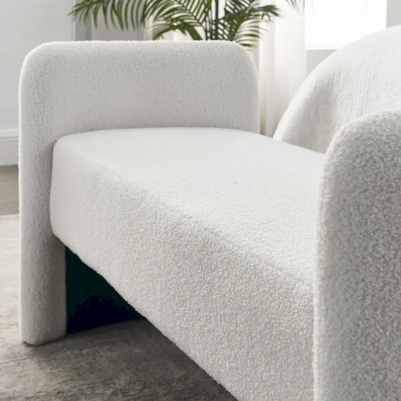 Banc rembourré en polyester à structure en H avec design moderne et polyvalent