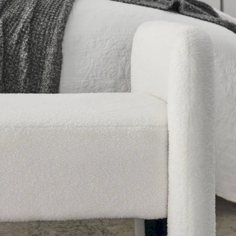 Banc rembourré en polyester à structure en H avec design moderne et polyvalent