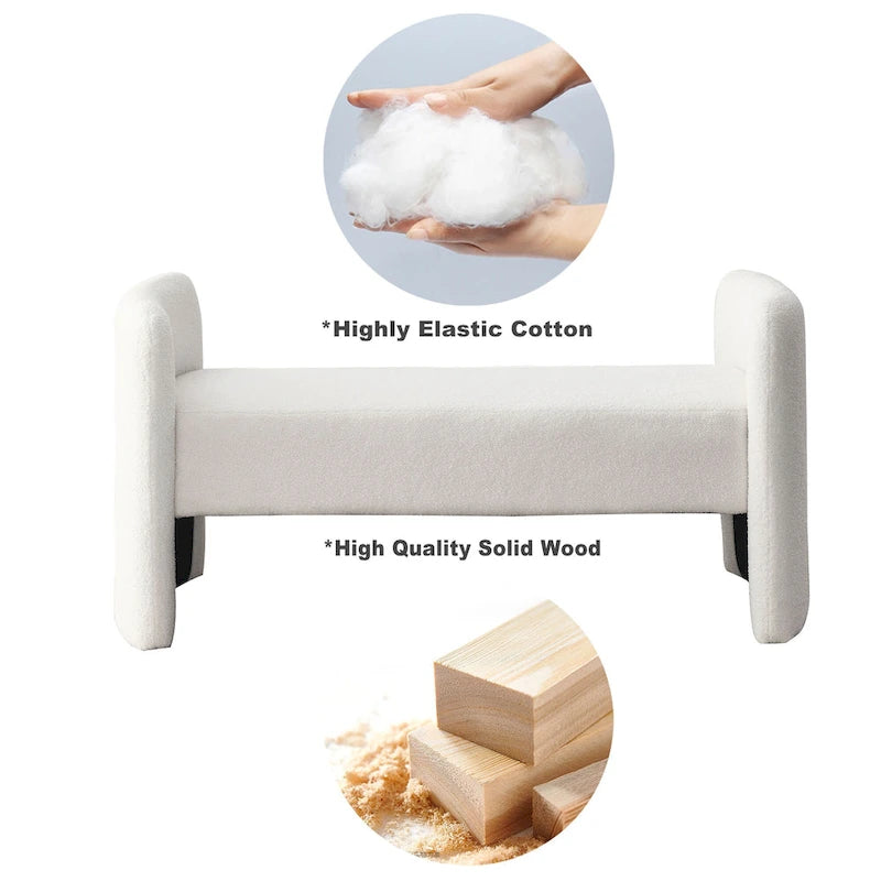 Banc rembourré en polyester à structure en H avec design moderne et polyvalent