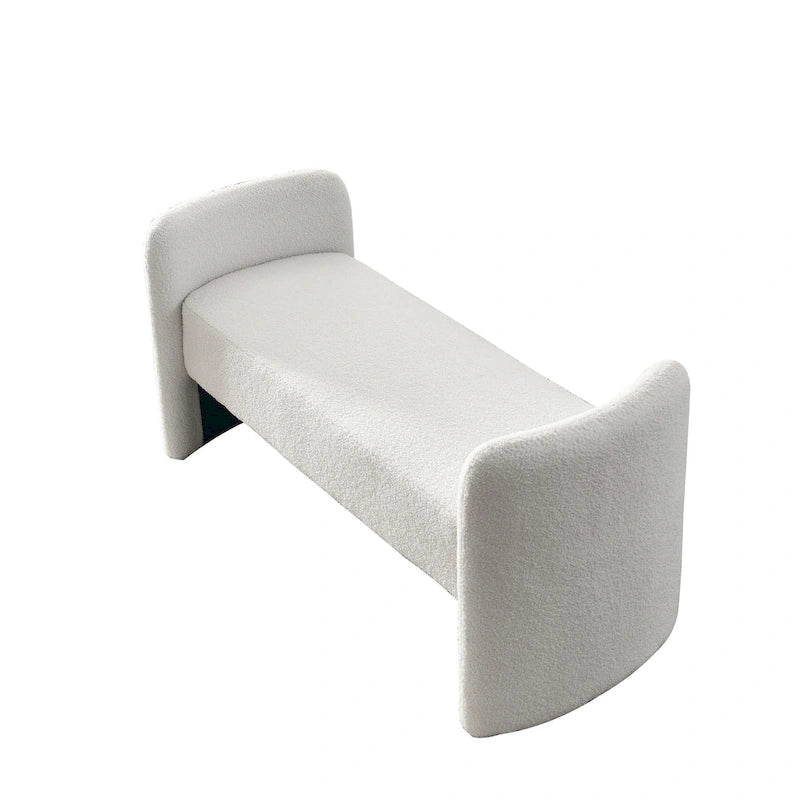 Banc rembourré en polyester à structure en H avec design moderne et polyvalent