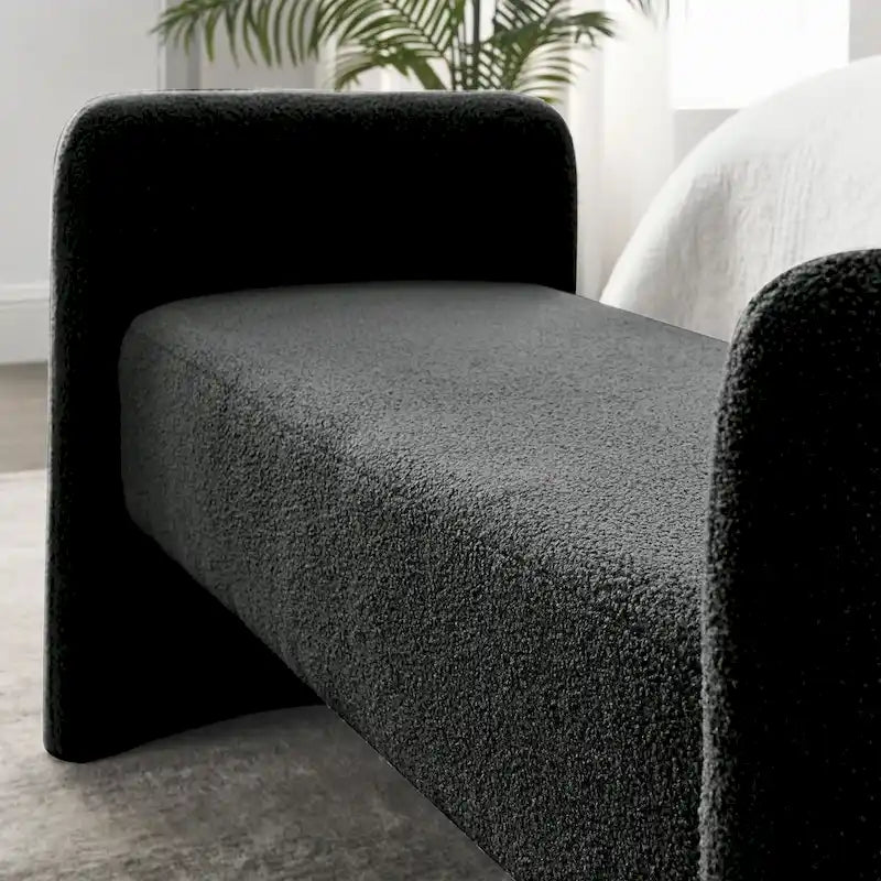 Banc rembourré en polyester à structure en H avec design moderne et polyvalent