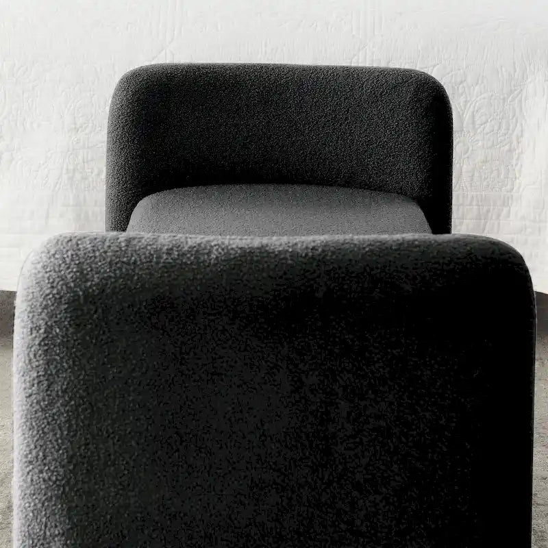 Banc rembourré en polyester à structure en H avec design moderne et polyvalent