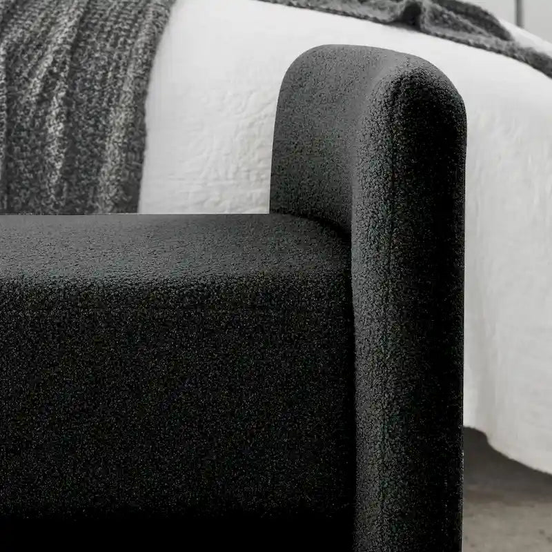Banc rembourré en polyester à structure en H avec design moderne et polyvalent