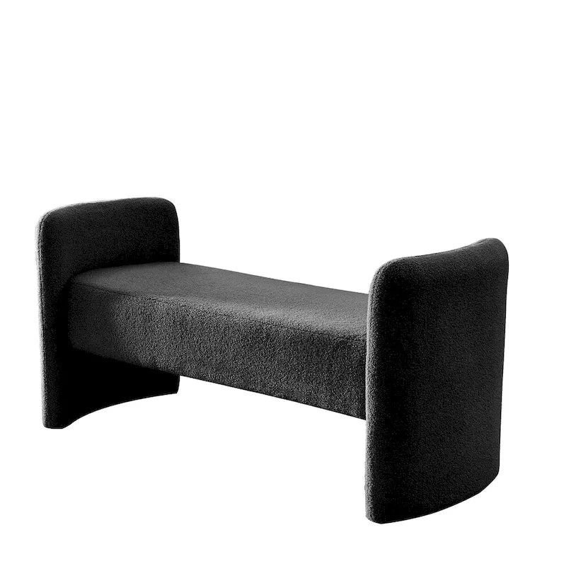 Banc rembourré en polyester à structure en H avec design moderne et polyvalent