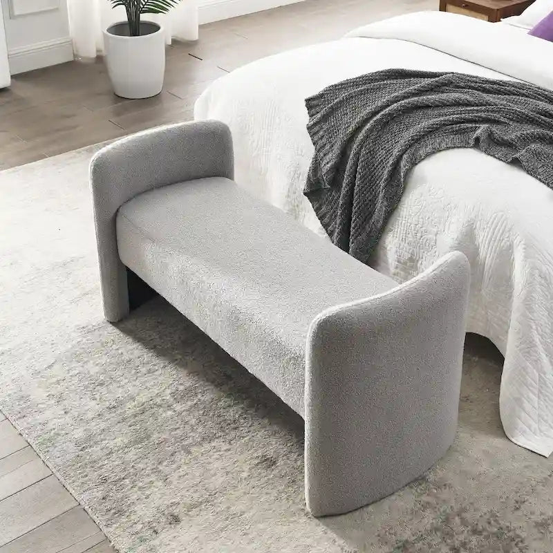 Banc rembourré en polyester à structure en H avec design moderne et polyvalent
