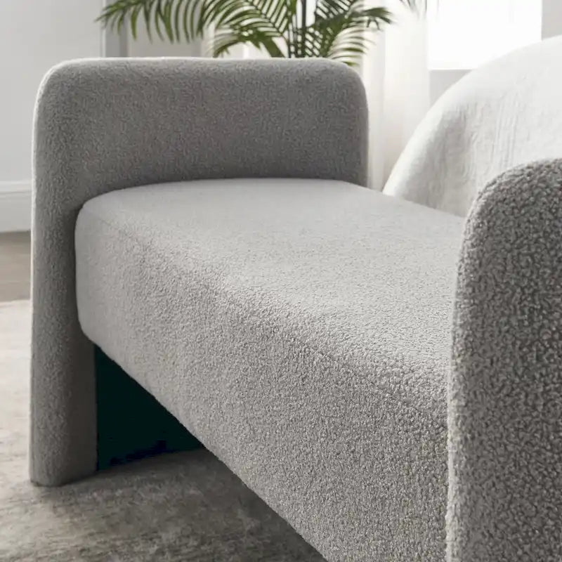 Banc rembourré en polyester à structure en H avec design moderne et polyvalent