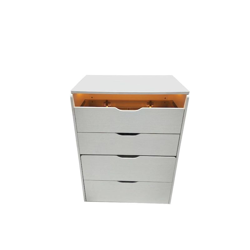 Coiffeuse 3-en-1 avec plateau en verre, 3 tiroirs et tabouret