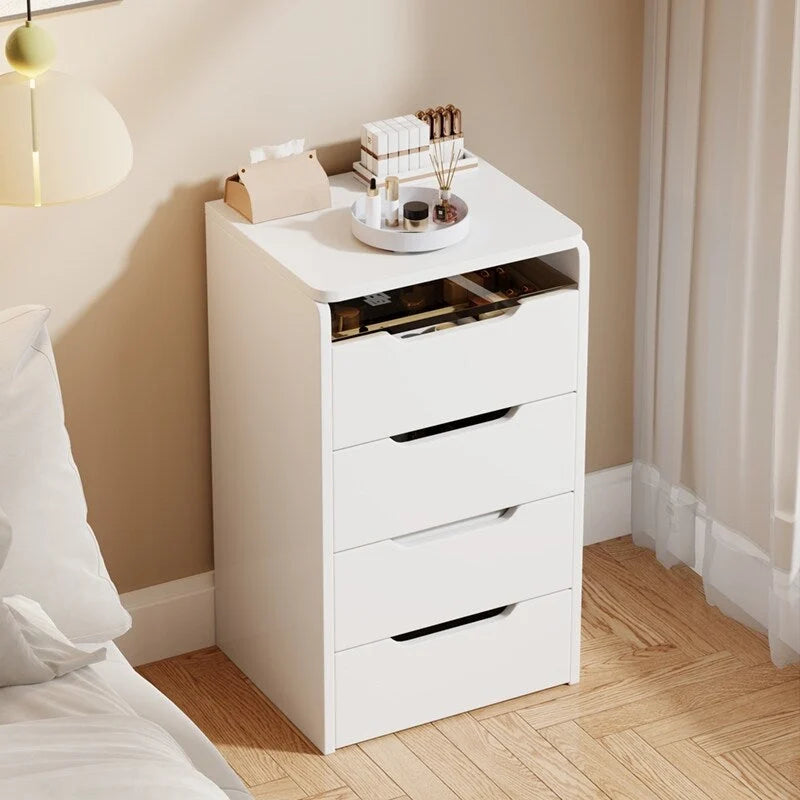 Coiffeuse 3-en-1 avec plateau en verre, 3 tiroirs et tabouret