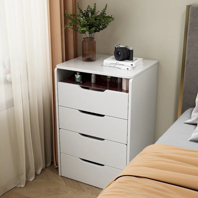 Coiffeuse 3-en-1 avec plateau en verre, 3 tiroirs et tabouret