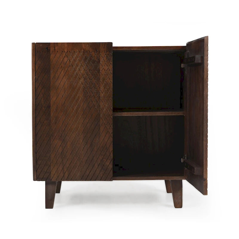 Meuble d'appoint en bois avec rangement et étagère réglable pour salle à manger