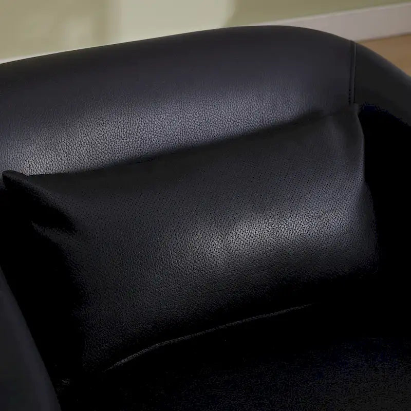 Fauteuil baquet pivotant en similicuir noir