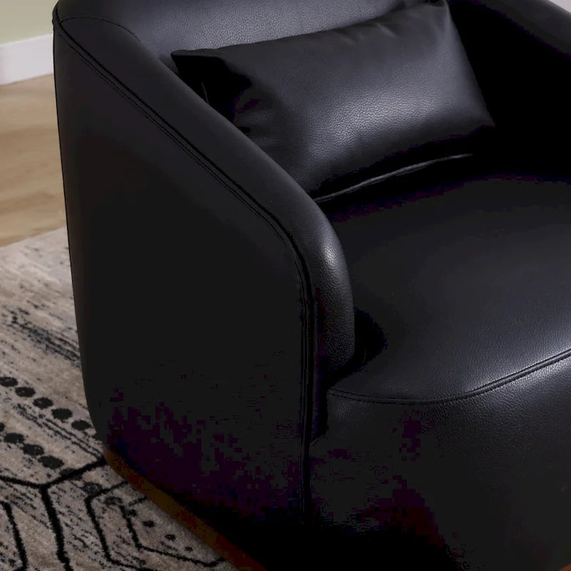 Fauteuil baquet pivotant en similicuir noir