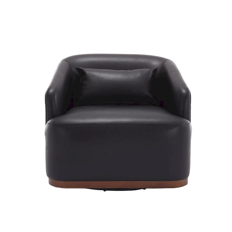 Fauteuil baquet pivotant en similicuir noir