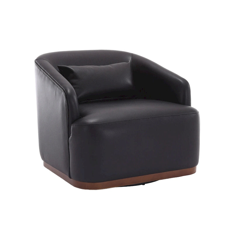 Fauteuil baquet pivotant en similicuir noir