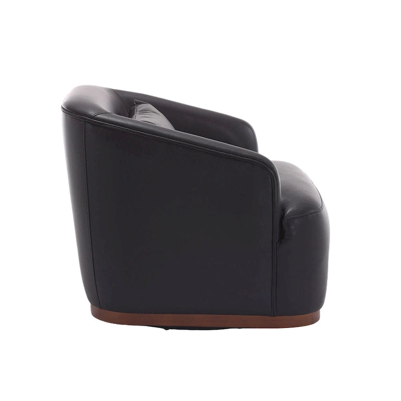 Fauteuil baquet pivotant en similicuir noir