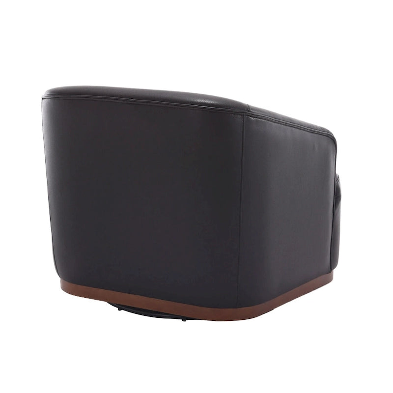 Fauteuil baquet pivotant en similicuir noir