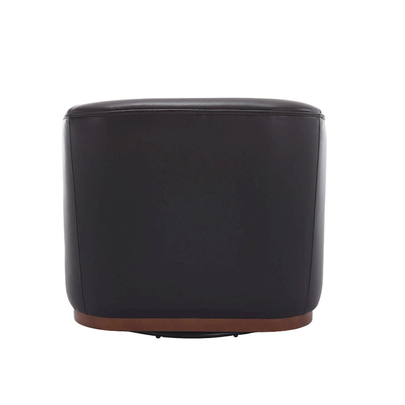 Fauteuil baquet pivotant en similicuir noir