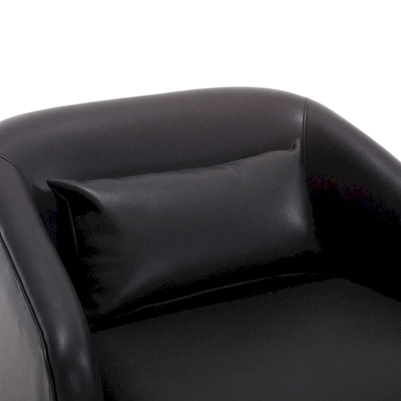 Fauteuil baquet pivotant en similicuir noir