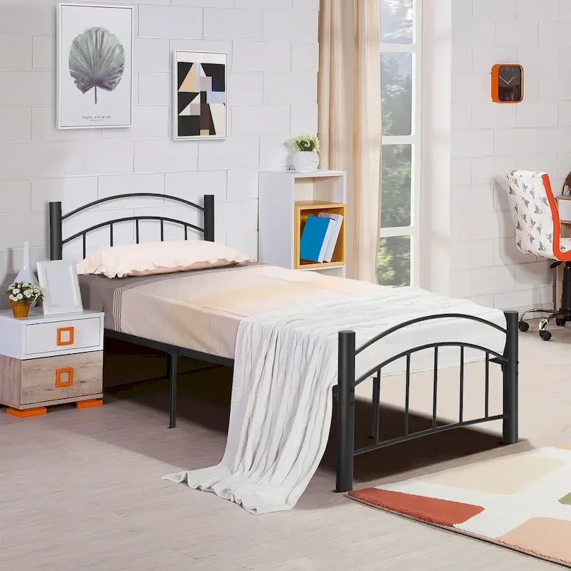 Cadre de lit plateforme en métal, format jumeau/double/grand lit