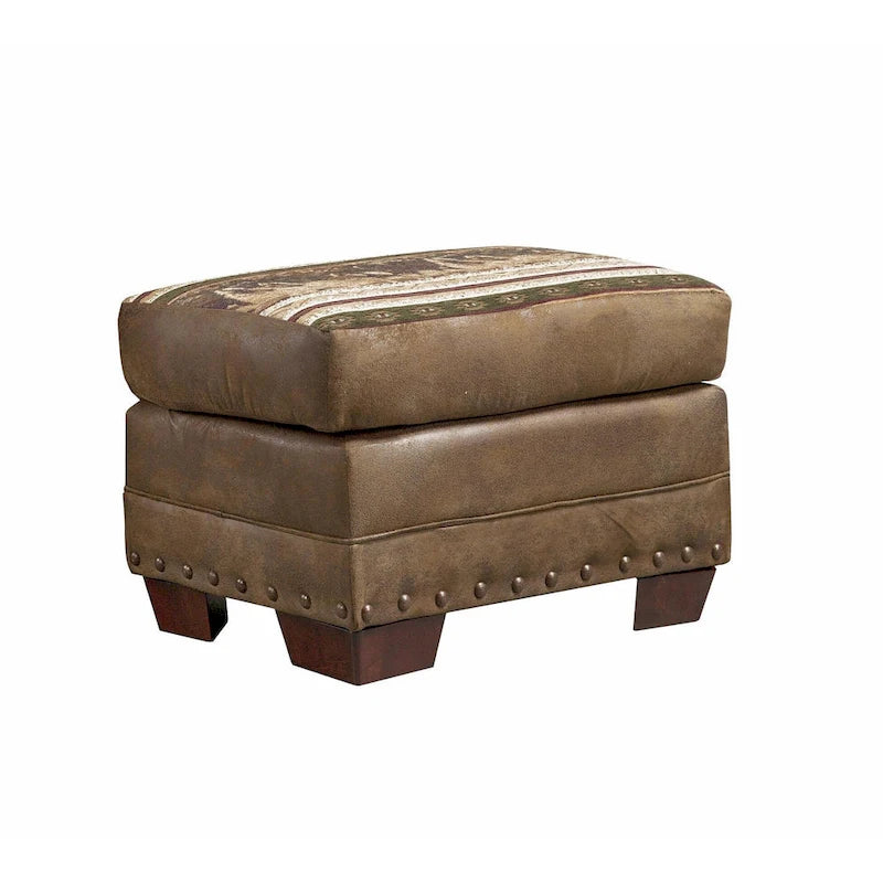 Fauteuil et repose-pieds assorti
