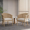 Chaises longues en rotin de bois (deux chaises par ensemble)