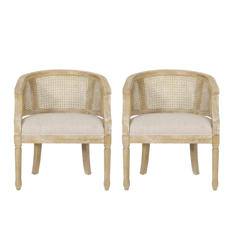 Chaises longues en rotin de bois (deux chaises par ensemble)
