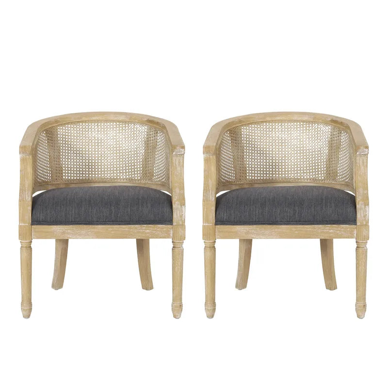 Chaises longues en rotin de bois (deux chaises par ensemble)