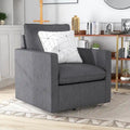 Fauteuil pivotant en lin à dossier haut de style transitoire