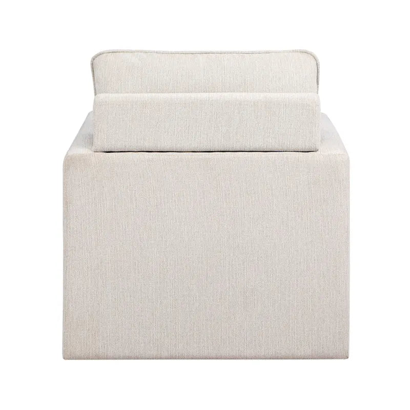 Fauteuil pivotant en lin à dossier haut de style transitoire