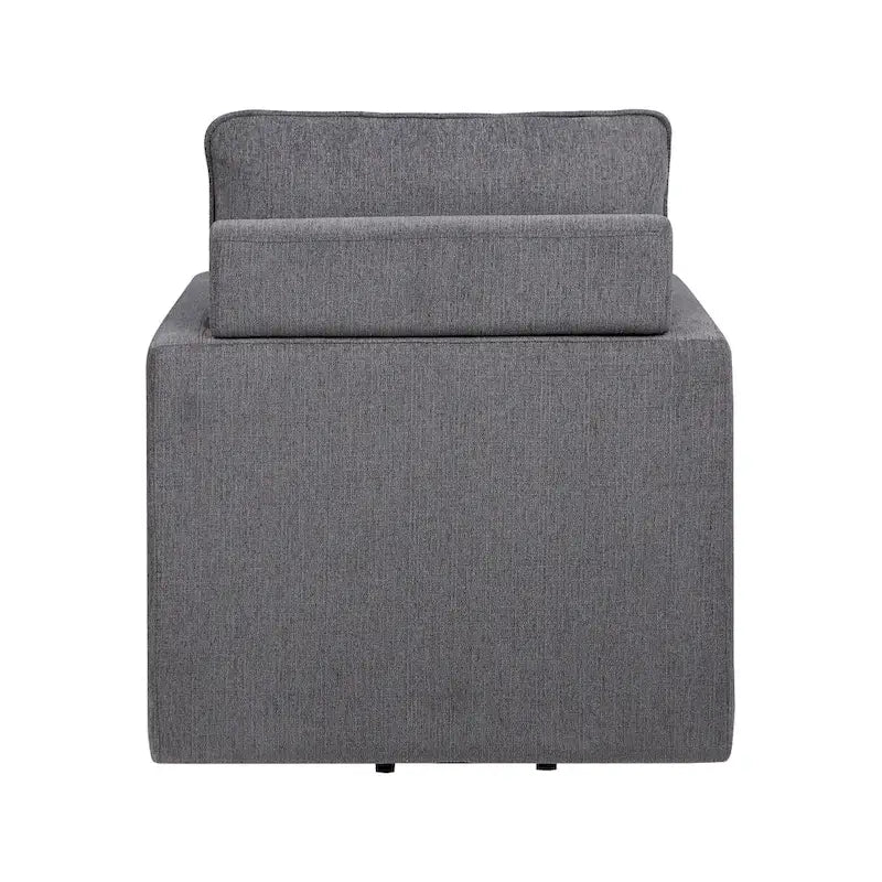 Fauteuil pivotant en lin à dossier haut de style transitoire