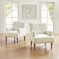 Fauteuil d'appoint rembourré traditionnel (dossier capitonné) — Lot de 2