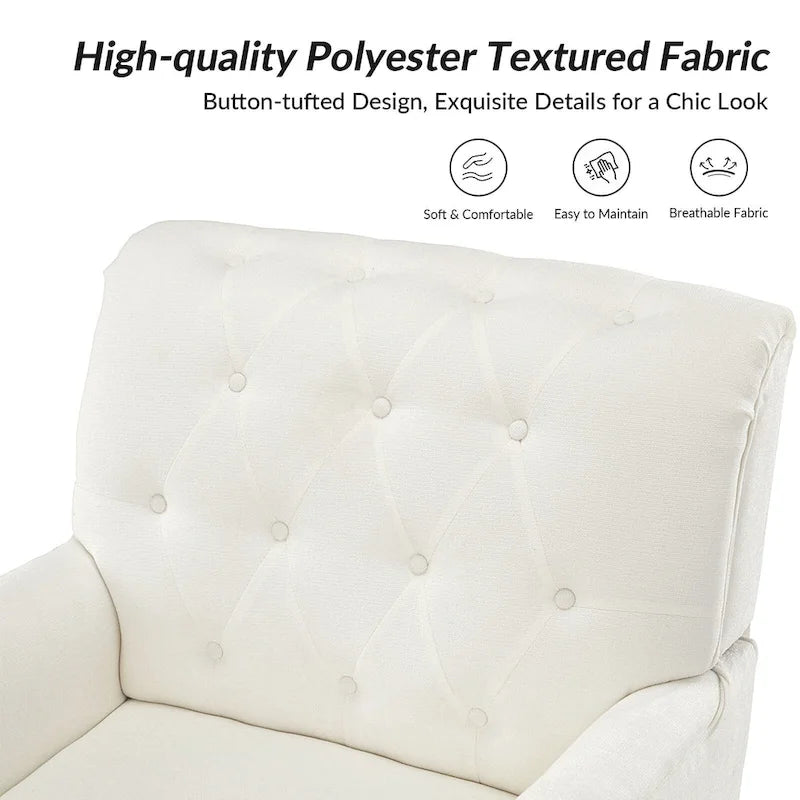 Fauteuil d'appoint rembourré traditionnel (dossier capitonné) — Lot de 2