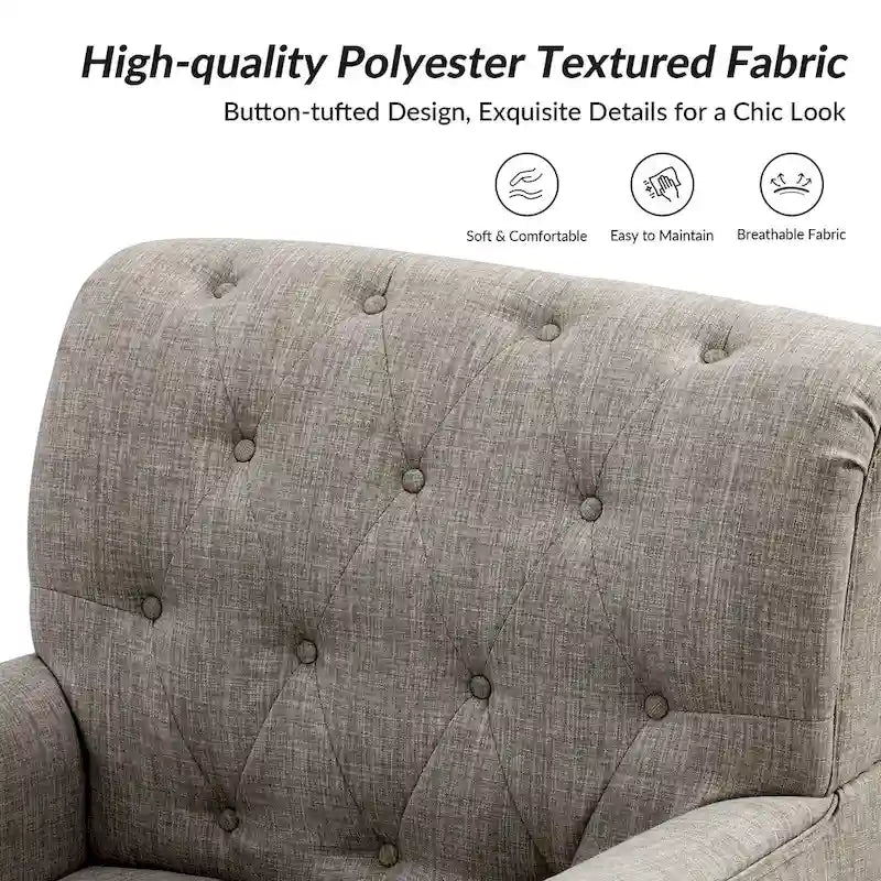Fauteuil d'appoint rembourré traditionnel (dossier capitonné) — Lot de 2