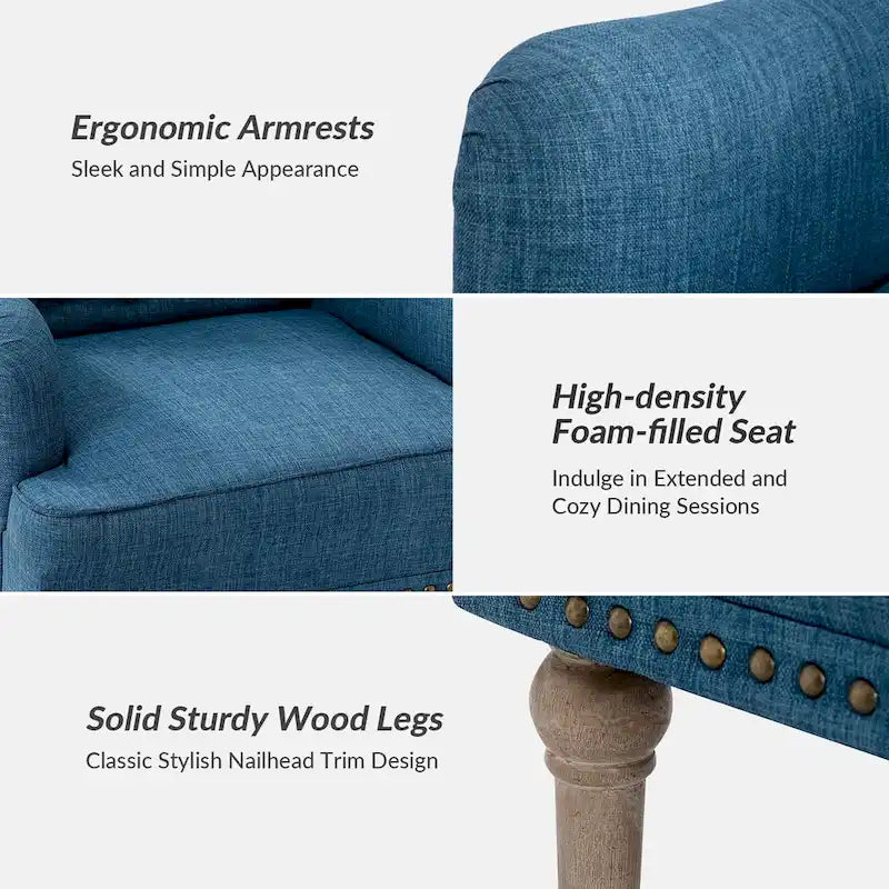 Fauteuil d'appoint rembourré traditionnel (dossier capitonné) — Lot de 2