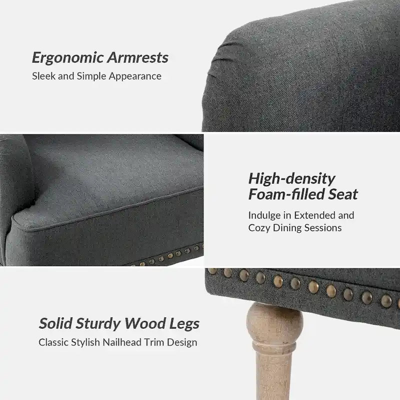 Fauteuil d'appoint rembourré traditionnel (dossier capitonné) — Lot de 2