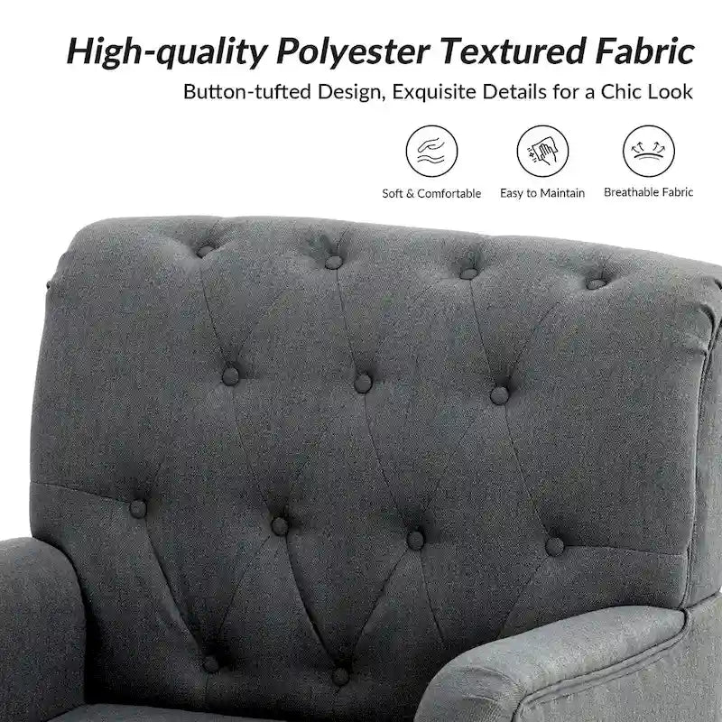 Fauteuil d'appoint rembourré traditionnel (dossier capitonné) — Lot de 2