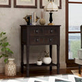 Console étroite, Table d'appoint mince avec trois tiroirs de rangement et étagère inférieure