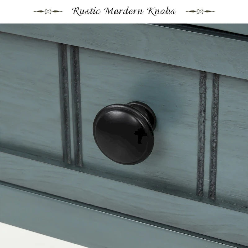 Console étroite, Table d'appoint mince avec trois tiroirs de rangement et étagère inférieure