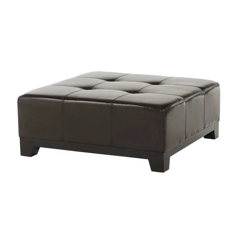 Repose-pieds en similicuir couleur expresso
