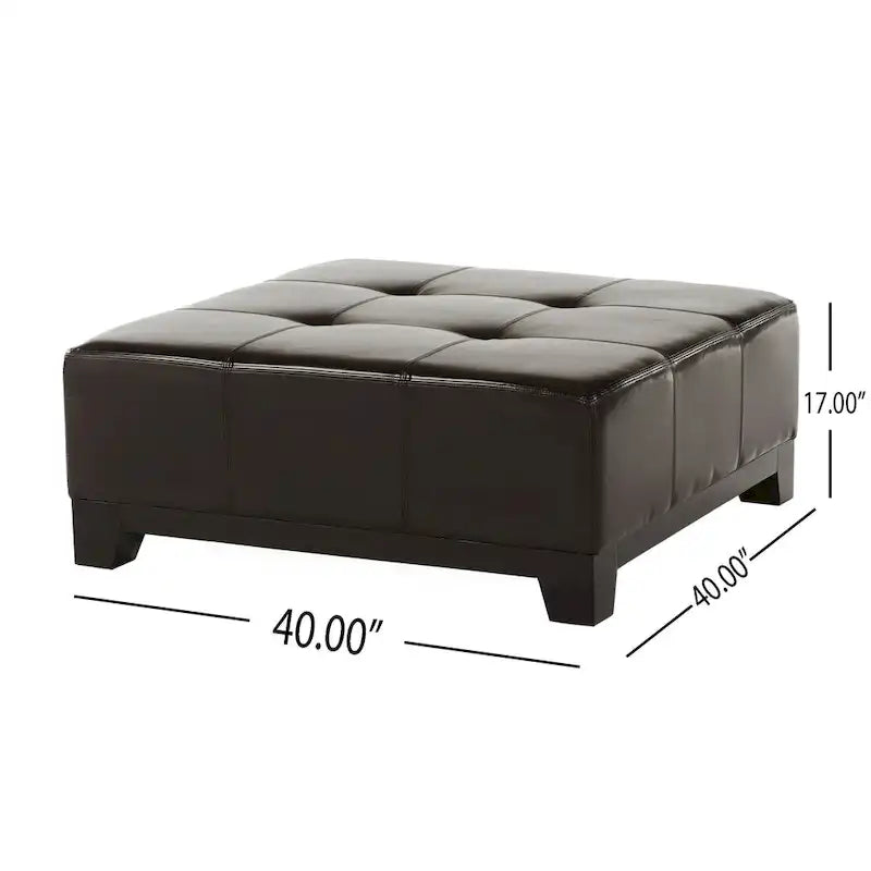 Repose-pieds en similicuir couleur expresso