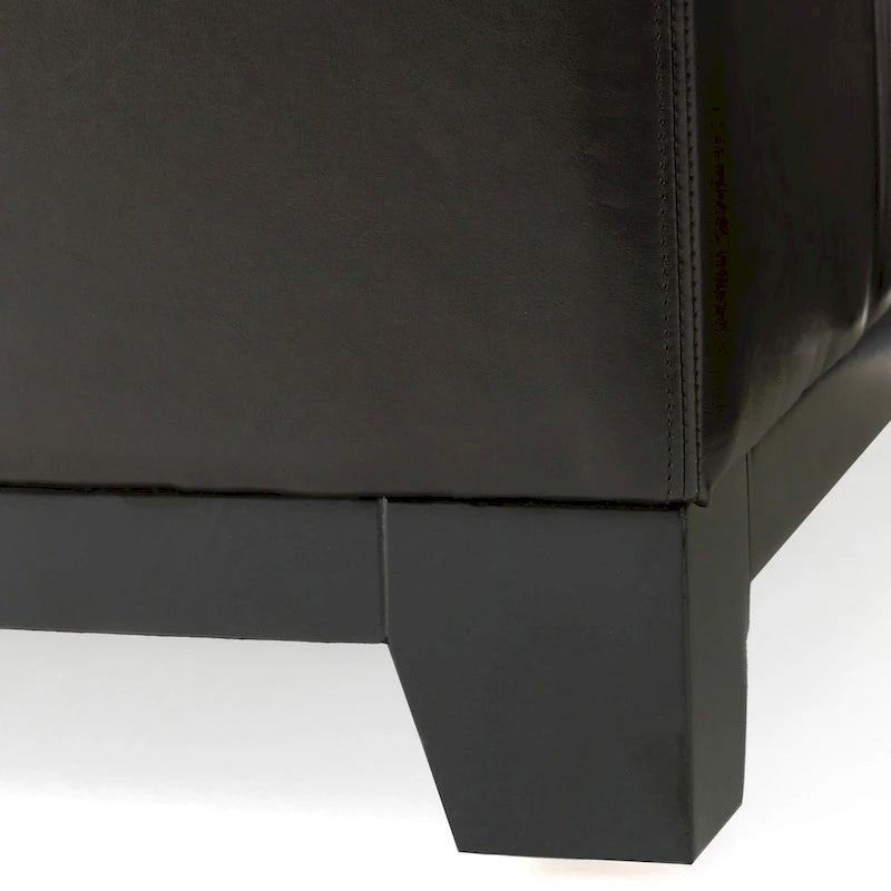 Repose-pieds en similicuir couleur expresso